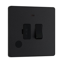 BG Evolve PCDMB52B 13A Switched Spur with Flex Outlet and Neon Matt Black Plastic Screwless Plate with Black Insert