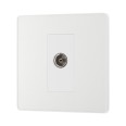 BG Evolve PCDCL60W 13A Co-Axial Socket Outlet Pearlescent White Plastic Screwless Plate with White Insert