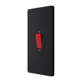 BG Evolve PCDMB72B 45A DP Red Cooker Switch with LED Indicator Double Plate in Matt Black Plate