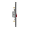BG Evolve PCDMB72B 45A DP Red Cooker Switch with LED Indicator Double Plate in Matt Black Plate