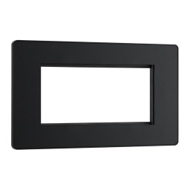 BG PCDMBEMR4B Evolve 4 Euro Module Cover Front Plate Black Insert (100x50mm Aperture) Matt Black Plate