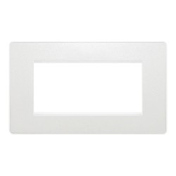 BG PCDCLEMR4W Evolve 4 Euro Module Cover Front Plate White Insert (100x50mm Aperture) Pearlescent White Plate