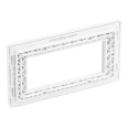 BG PCDCLEMR4W Evolve 4 Euro Module Cover Front Plate White Insert (100x50mm Aperture) Pearlescent White Plate