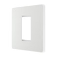 BG PCDCLEMS1W Evolve 1 Euro Module Cover Front Plate White Insert (100x50mm Aperture) Pearlescent White Plate