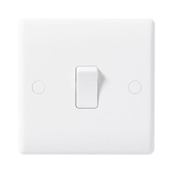 1 Gang 2 Way 10AX Rocker Switch White Moulded with Rounded Edge BG Nexus 812