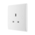 1 Gang 13A Unswitched Socket Outlet in Moulded White Rounded Edges BG Nexus 823