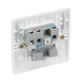 1 Gang 13A Unswitched Socket Outlet in Moulded White Rounded Edges BG Nexus 823