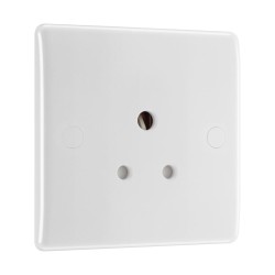 1 Gang 5A Round Pin Unswitched Socket Outlet Moulded White with Round Edges BG Nexus 829