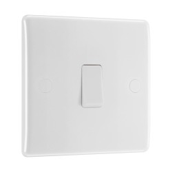 1 Gang 20A Double Pole Switch in Moulded White with Round Edges BG Nexus 830