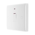 1 Gang 20A Double Pole Switch with Indicator and Flex Outlet in Moulded White with Round Edge BG Nexus 833