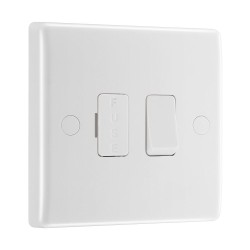 13A Switched Fused Spur with Flex Outlet White Moulded Round Edge, BG Nexus 851 Fused Connection Unit