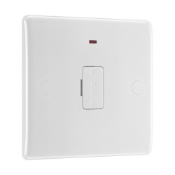 13A Unswitched Fused Spur with LED Indicator White Moulded with Round Edge, BG Nexus 856 Fused Connection Unit