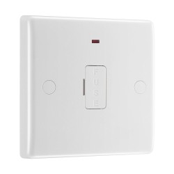 13A Unswitched Fused Spur with Indicator and Flex Outlet White Moulded Round Edges, BG Nexus 857 Fused Connection Unit