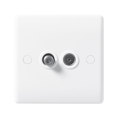 BG Nexus 865 2 Gang Satellite and Co-axial Socket Moulded White