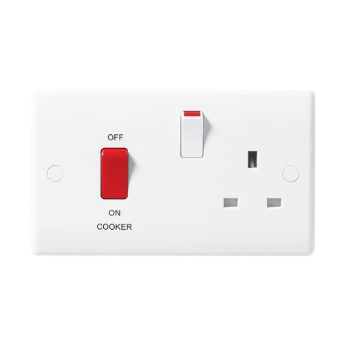 BG Nexus 871 45A Double Pole Cooker Control Unit with 13A Socket Moulded White