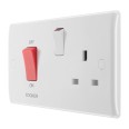 45A DP Cooker Control Unit with 13A Switched Socket White Moulded Rounded Edge BG Nexus 871