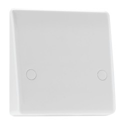 45A Flex Outlet Plate (bottom entry cooker flex outlet) White Moulded Plastic Round Edges, BG Nexus 879