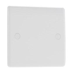 1 Gang Blank Plate, Single Blanking Plate Moulded White with Round Edges, BG Nexus 894
