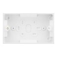 2 Gang Surface Mounting Box 32mm Deep Square Edge for Sockets, Twin Surface Box BG Electrical 902
