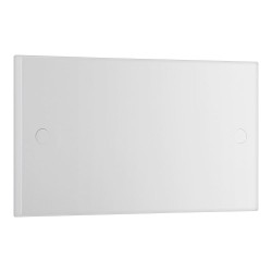 2 Gang Blank Plate Square Edge White Plastic, BG Nexus 905 Double Blank Plate White Moulded