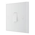 1 Gang 1 Way 20A 16AX Single Switch in White Plastic Square Edge BG 911 White Moulded