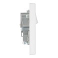 1 Gang Single Pole 13A Switched Socket in White Plastic Square Edge BG 921 Moulded White