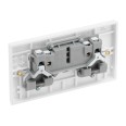 2 Gang 13A Unswitched Double Socket Outlet White Moulded Square Edge BG 924 White Plastic