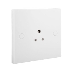 1 Gang 2A Round Pin Unswitched Socket Moulded White Plastic Square Edge BG 928 Moulded White