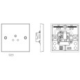 1 Gang 2A Round Pin Unswitched Socket Moulded White Plastic Square Edge BG 928 Moulded White