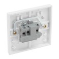 1 Gang 2A Round Pin Unswitched Socket Moulded White Square Edge BG Nexus 928 White Plastic