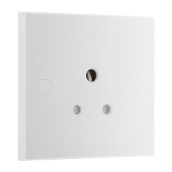 1 Gang 5A Round Pin Unswitched Socket Moulded White Square Edge BG Nexus 929 White Plastic