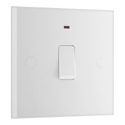 20A Double Pole Switch with Power Indicator in Moulded White Square Edge BG Nexus 931