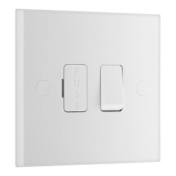 13A Switched Fused Connection Unit White Moulded Square Edge, BG Nexus 950 Spur White Plastic