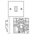 Unswitched Fused Spur 13A White Plastic Square Edge Plate BG Electrical 952 Moulded White