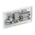 45A Cooker Switch with 1 Gang 13A Switched Socket White Moulded Square Edge BG Electrical 971