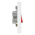 1 Gang 45A Double Pole Switch with Power Indicator (single plate) White Moulded Square Edge BG Electrical 974