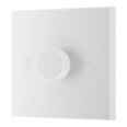 1 Gang 2 Way 5-100W Trailing Edge LED Dimmer White Moulded Square Edge BG Electrical 981