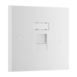 1 Gang RJ45 CAT6 Data Socket Outlet with IDC Window in White Moulded Square Edge BG Nexus 9RJ45/1