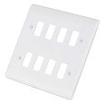 8 Gang Front Plate in White 8 Gang Grid Cover Plate White Plastic for 8 Grid Modules BG Nexus R88