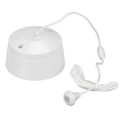 MK K3191WHI 1 Way 6A Ceiling Pull Cord Switch Single Pole White Plastic, MK Logic Ceiling Switch with Mounting Block White