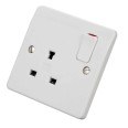 MK K1257WHI 1 Gang 13A Non-Standard Single Switched Socket, Double Pole Switchsocket