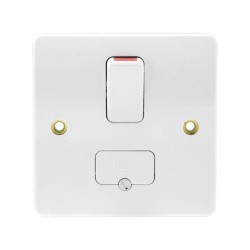 MK K330 WHI Switched Spur with Cable Outlet White Moulded, Flush Mounted Fused Connection Unit MK Logic Plus