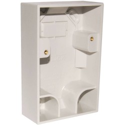 35mm Deep Vertical Pattress Back Box in White for the Scolmore PRW217, 2 Gang Scolmore Click Polar Pattress PRW218