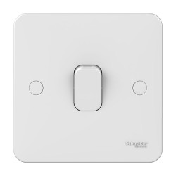 Lisse 1 Gang 1 Way 10AX Plate Switch in White Moulded, Schneider GGBL1011 Single Switch