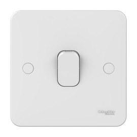 Lisse 1 Gang 1 Way 10AX Plate Switch in White Moulded, Schneider GGBL1011 Single Switch