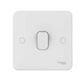 Lisse 1 Gang 2 Way 10AX Plate Switch in White Moulded, Schneider GGBL1012 Single Switch