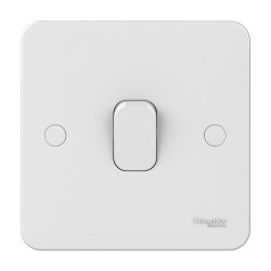 Lisse 1 Gang Intermediate 10AX Plate Switch in White Moulded, Schneider GGBL1014 Single Switch