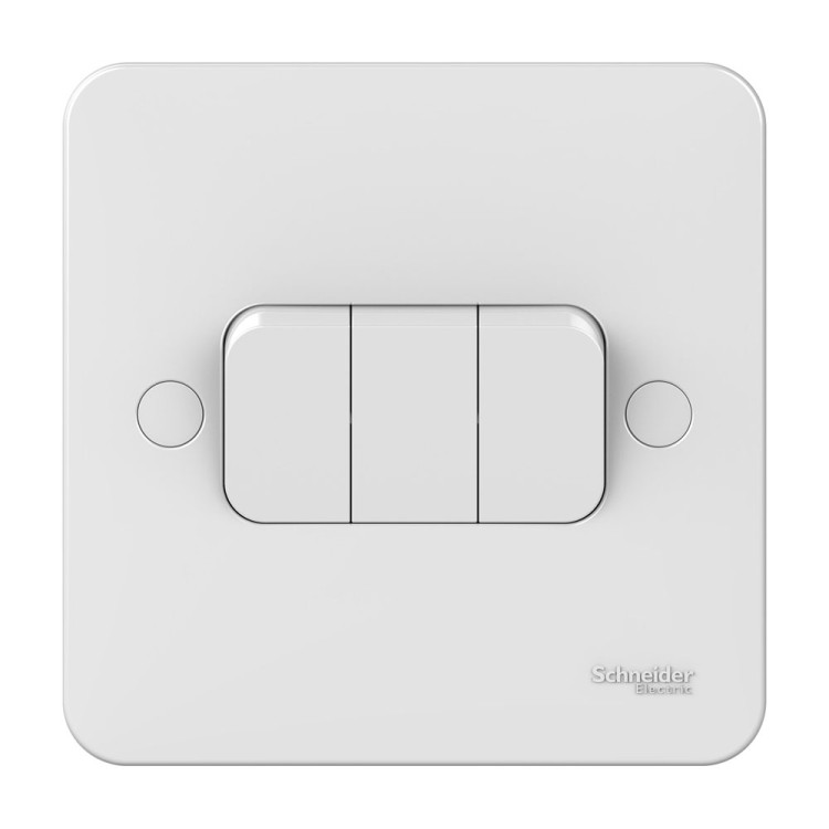 White 10AX Schneider Lisse 2-Way Plate Switch 2 Gang GGBL1022 