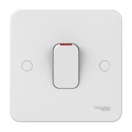 Lisse 1 Gang 50A Double Pole Switch with Red Indicator in White Moulded, Schneider GGBL4011 DP Switch with LED