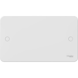 Lisse 2 Gang Double Blank Plate in White Moulded, Schneider GGBL8020S Blanking Plate
